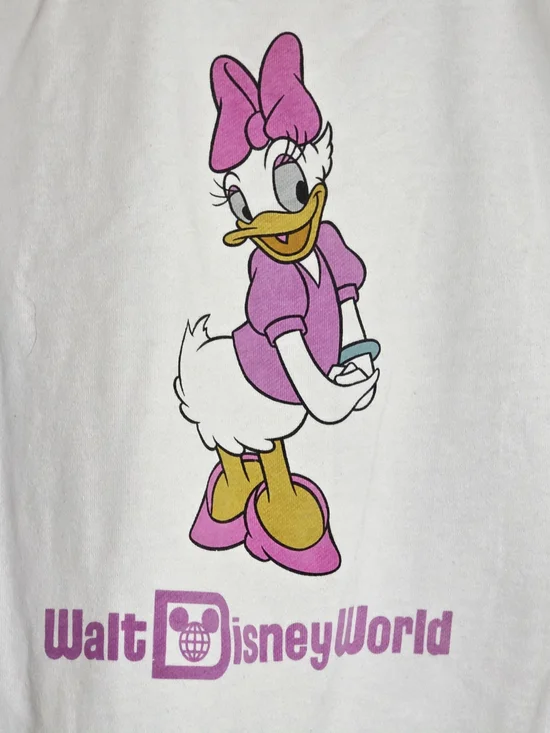 Walt Disney World Daisy Duck White/Pink Sweatshirt Sz XL Cotton Polyester - Picture 2 of 4